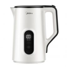 Bollitore Midea con impostazione della temperatura, 1.5 litri, 2200 W a doppia parete, bollitore bianco con Display della temperatura, muslimah
