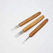 1-teiliges Dreadlock-Häkelnadel-Set aus Holz, 0,5 mm und 0,75 mm, Web-Häkelnadeln für Haarzöpfe und Dreadlocks-Styling-Werkzeug