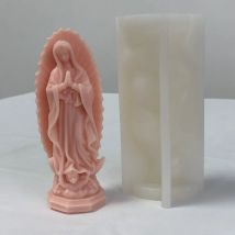 Gebet Madonna Porträt Silikon Kerze Formen 3D Jungfrau Maria Statue Harz Gips Zement Gießen DIY Handgemachte Seife Handwerk Form