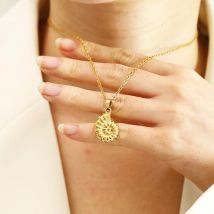 Titanstahl 18K Gold Conch Halskette Marine Life Series Schlüsselbeinkette Anhänger Halskette