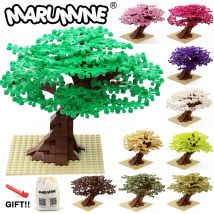 Marumine MOC Ziegel Baum Set 205PCS moc bricks blocks bausteine mit Platte Bausteine Modell Anlage Zubehör Gras Teile Dekoration Szene Spielzeug