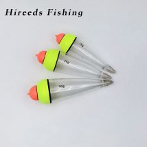 3 PCS Hireeds Fly Fishing Floats High-Index Plastic Vertical Bobbers for Salmon & Trout | Transparent with Orange Accents | Dura