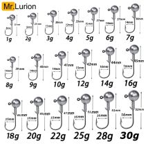 MrLurion 1g 2g 3g 4g 5g 10g 20g 22g 25g 28g amo da pesca con testa jig, gancio per sartiame per manovella grub morbido verme esca esca ganci affilati