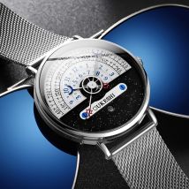 Orologi da uomo d'affari di lusso Orologi da polso al quarzo con calendario a fascia in maglia di moda per orologio da uomo Reloj Hombre