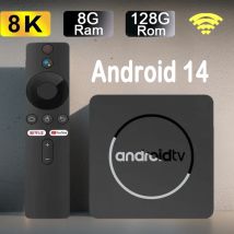 Q10 Android14 8K HDR10+ Smart TV Box Allwinner H313 128G Dual Wifi BT5.0 Set Top Box Media Player z Google Voice Assistant