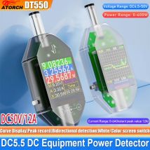 Miernik cyfrowy napięcia i prądu DC 600W, 4.5-50V, maks. 12A, wysoka precyzja, miernik mocy i pojemności DC5.5x2.5, model DT550