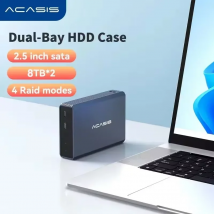 ACASIS 2-Bay RAID Externes Festplattengehäuse – USB 3.0 Dual-Festplatten-Dock für 2,5-Zoll-SATA SSD/HDD, unterstützt RAID/JBOD und ohne Werkzeug