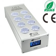 MATIHUR e-TP80 Rumore audio Filtro di alimentazione CA Condizionatore di potenza Purificatore di potenza Protezione contro le sovratensioni con prese UE Multipresa argentata