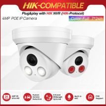 4MP ColorVu POE IP Camera IR Night Colorful 2K Build in MiC IP67 H.265 Human Vehice Security Detect CCTV Hikvision Compatible