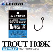 LETOYO 10 teile/beutel Widerhaken Forellenhaken Für Forellenköder Teflon Vertikal/Gerade Ösenhaken Geschmiedet Anti-rostbeschichtung Forellen Angelhaken