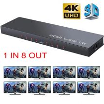 4K1x8 HDMI Splitter 1 in 8 out HDMI Video Distributor Verstärker 8 HDMI Display Duplikat für DVD PS3 PC TV Markt Display