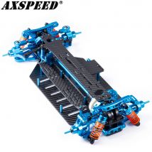AXSPEED Telaio Telaio Corpo Borsette Assemblato Set Metallo e Plastica/Fibra di Carbonio per Tamiya TT02 1/10 RC Modello di Accessori Auto