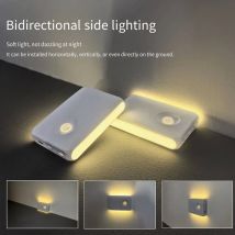 Motion Sensor Wall Lamp Magnetic Night Light Type-C Charging Warm/RGB Light Wireless Cabinet Lights for Indoor Closet Stair