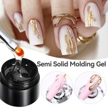 BORN PRETTY Gel modellante semisolido da 5 g per polvere cromata Gel per unghie modellante trasparente 3D Gel UV multifunzionale 4 in 1