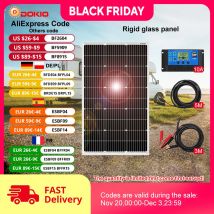 Pannelli solari DOKIO 18V 100W/Kit monocristallino da 100 W Pannello fotovoltaico impermeabile da 100 Watt per camper/casa/batteria 12V