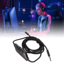 3,5-mm-Kopfhörerkabel, Gaming-Headset, Sound-Aux-Kabel, Lautstärkeregler, gewebter Draht, Inline-Mikrofon, tragbar für G635 für G633