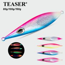 TEASER J125 80g 100g 150g Slow Pitch Jigging Köder Angeln Jigbait Löffel Metall Jig Köder Salzwasser angeln Glow Metall Jig Köder