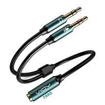 Splitter per cuffie per jack per computer da 3,5 mm femmina TRRS a 2 cavi adattatori audio TRS maschi per cuffie da gioco PC telefono laptop ecc.