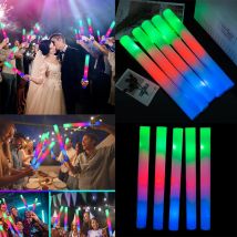 15/30 Stück RGB LED Partyzubehör Glow Bulk Bunte LED Glow Sticks Schaumstoffstab Jubelröhre Dunkles Licht Geburtstag Hochzeit