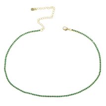 New Fashion Thin Cz Tennis Chain Necklace Layer Women Choker Various Colors Colorful Cz Gold Color Trendy Necklace For Women