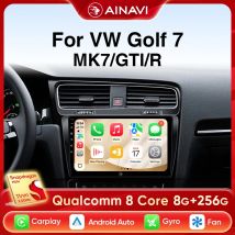 Ainavi Car Radio For Volkswagen VW Golf 7 MK7 GTI 2012 2013 -2020 Wireless Carplay Android Auto Multimedia GPS 2 Din autoradio