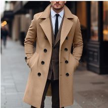 Business Gentleman lässiger Woll mantel für Herbst und Winter Zweireiher Revers warmer Mantel für europäische und amerikanische junge Männer