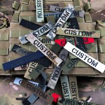 Custom Patch Name Tapes Laser Cutting IR IFF Infrared Reflection  Black Letters Twoline Morale Tactics Military Airsoft