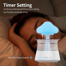 Relax Cloud Rain Diffusore Umidificatore Goccia di pioggia Macchina per aromaterapia Atomizzazione ad ultrasuoni Umidificazione Lampada colorata