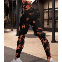 Neue Batik-Yogahose mit fragmentierten Blumen, schweißabsorbierend, hohe Taille, enge Passform, hebende Hüfte, Fitnesshose, Laufsporthose