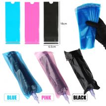 100/200pcs Big Size Tattoo Pen Bags Tattoo Pen Machine Sleeve Covers Black/Blue/Pink Clip Cord Sleeves Tattoo Accessories
