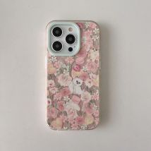Vintage INS Blumen- und Katzenmuster Jelly Like Edge Protection Niedliche Handyhülle für iPhone 16 15 14 13 Pro Max Rückseite Handyhülle Capa