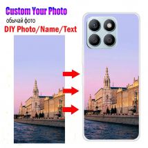 Custodie per telefoni con nome fotografico personalizzato per Honor X8b X8A 4G X8C X6A X8 5G X6 X6B Cover trasparente X 8 Immagine fai da te Testo Design Morbido TPU