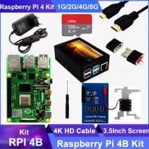 Raspberry Pi 4 Modell B Kit 2 GB 4 GB 8 GB RAM + Karte + Gehäuse + Lüfter + 4K HD-Videokabel +
