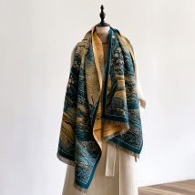 Damen-Schals im neuesten Design für den Winter, wendbar, Jacquard-Kaschmirimitat, Premium-Qualität, dicker Wickelschal, Damenschal