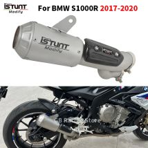 Motorcycle Exhaust Escape Systems Modify Link Pipe With Carbon Fiber Cover Muffler For BMW S1000R S1000 R 2017 2018 2019 2020