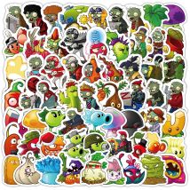 100PCS Plants vs. Zombies Sticker Hot Game PVZ Cartoon Cool Graffiti Waterproof Decal Toy Notebook Luggage Desk DIY Graffiti