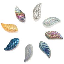 50 Stücke Kristall Blatt Anhänger Engel Flügel Form 8X18mm Glas Blütenblatt Lose Perlen Für DIY Herstellung Charme Earing Eacklace Schmuck Zubehör