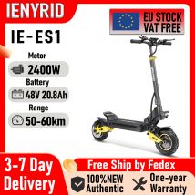 IENYRID ES1 faltbarer Elektroroller 2x1200W 48V 20,8Ah Lithiumbatterie 10-Zoll-Reifen E-Scooter 3 Geschwindigkeitsmodi Motor Peak 3000W