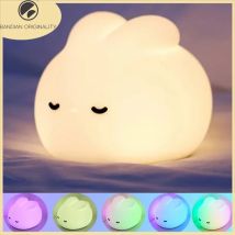 Luce notturna a LED Simpatico anatroccolo Animali dei cartoni animati Lampada in silicone per bambini Sensore tattile Temporizzazione USB Ricaricabile per regali di compleanno