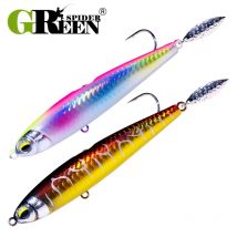 GREENSPIDER Neue 80mm 25g 85mm 25g 100mm 30g Löffel Pailletten Sinking Bleistift Angeln locken Meer Angeln Köder Für Amberjack Makrele