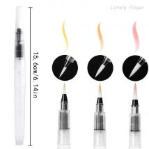 3/36PCS Water Coloring Brush Pens Portable Soft Watercolor Brush for Beginner Painting Drawing Art Supplies 156mm Pointed Head