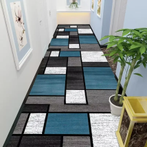 VIKAMA Simple Check Pattern Floor Mat For Kitchen, Corridor, Long Floor Pad, Anti-Slip And Easy To Clean Home Decoration