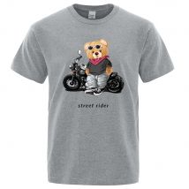 Amante del motociclo Street Ted Rider stampato t-shirt uomo sciolto Casual maniche corte estate