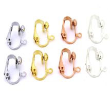 10Pcs Stainless Steel Ear Clips Without Piercing Earrings Parts Findings for Women Ear Clip on Earrings Converter DIY Jewelry