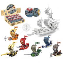 12in2 Building Block Pirate Ship Toy Set Toy Building Sets for Boys and Girls, Fun Build a Boat Set to Promote Creative Thinking