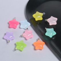 10 teile/los 20x17,5mm Mixed Candy Farbe Stern Form Charms Anhänger Perlen Für Schmuck Machen DIY Halskette Ohrringe schlüsselbund Handwerk