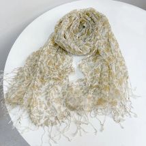 Frühling und Sommer, 100 % Leinen bedruckt, leichter kleiner quadratischer Schal, schlanker Schal, großer Schal