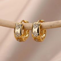 Stern-Herz-Creolen für Frauen und Mädchen, luxuriöse Edelstahl-Piercing-Ohrringe, 2025, trendiger ästhetischer Schmuck, Aretes Mujer