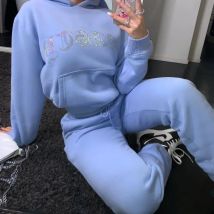 Europa und die Vereinigten Staaten Neue Mode Sport Casual Hoodie Hot Painted Pullover Set Zweiteiliges Set