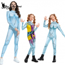 [Du bist mein Geheimnis] der Albtraum Sally Girls Kostüm Halloween Hexe Weihnachten Cosplay Party Zenti Bodysuit Outfits Dress Up Sets